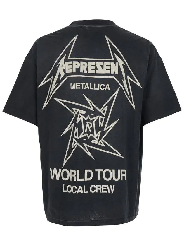'40 Year Anniversary Represent X Metallica' Black T-Shirt With Front And Back Logo Print In Cotton Blend Man