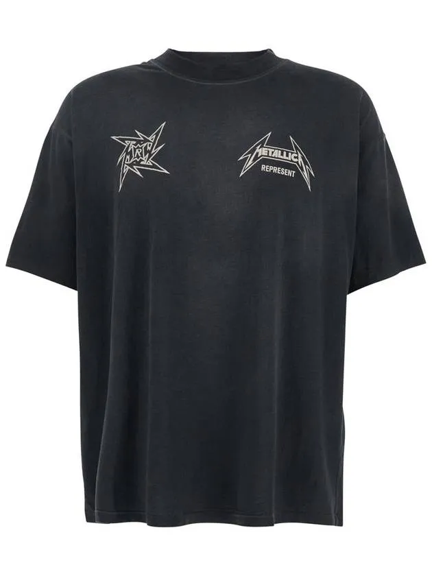 '40 Year Anniversary Represent X Metallica' Black T-Shirt With Front And Back Logo Print In Cotton Blend Man