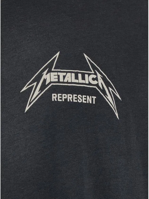 '40 Year Anniversary Represent X Metallica' Black T-Shirt With Front And Back Logo Print In Cotton Blend Man