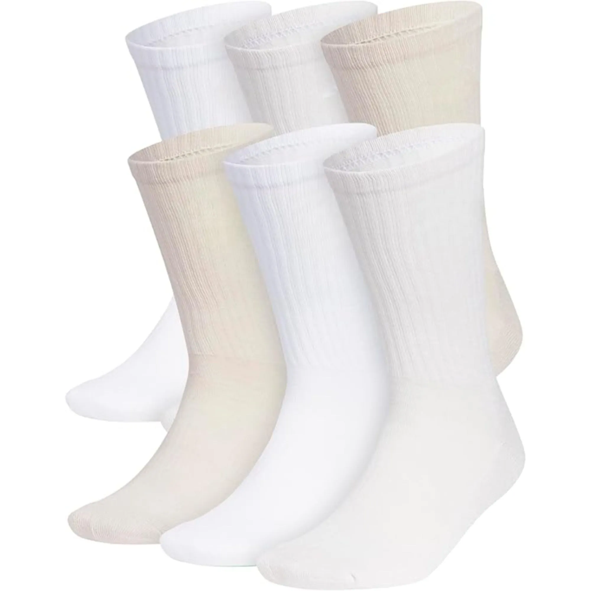 6 Pairs Versatile Cushioned Crew Socks