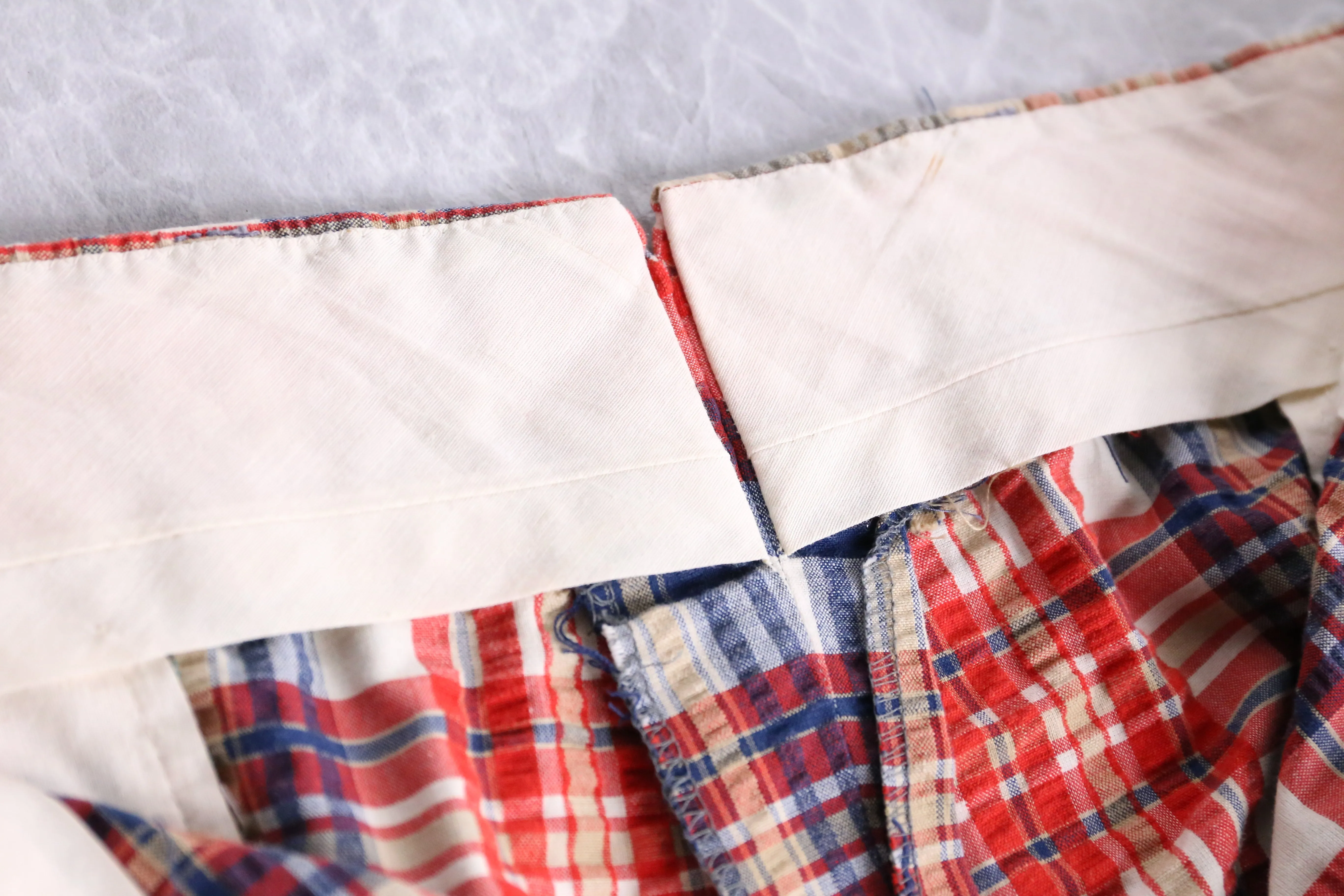 70's check pattern straight slacks