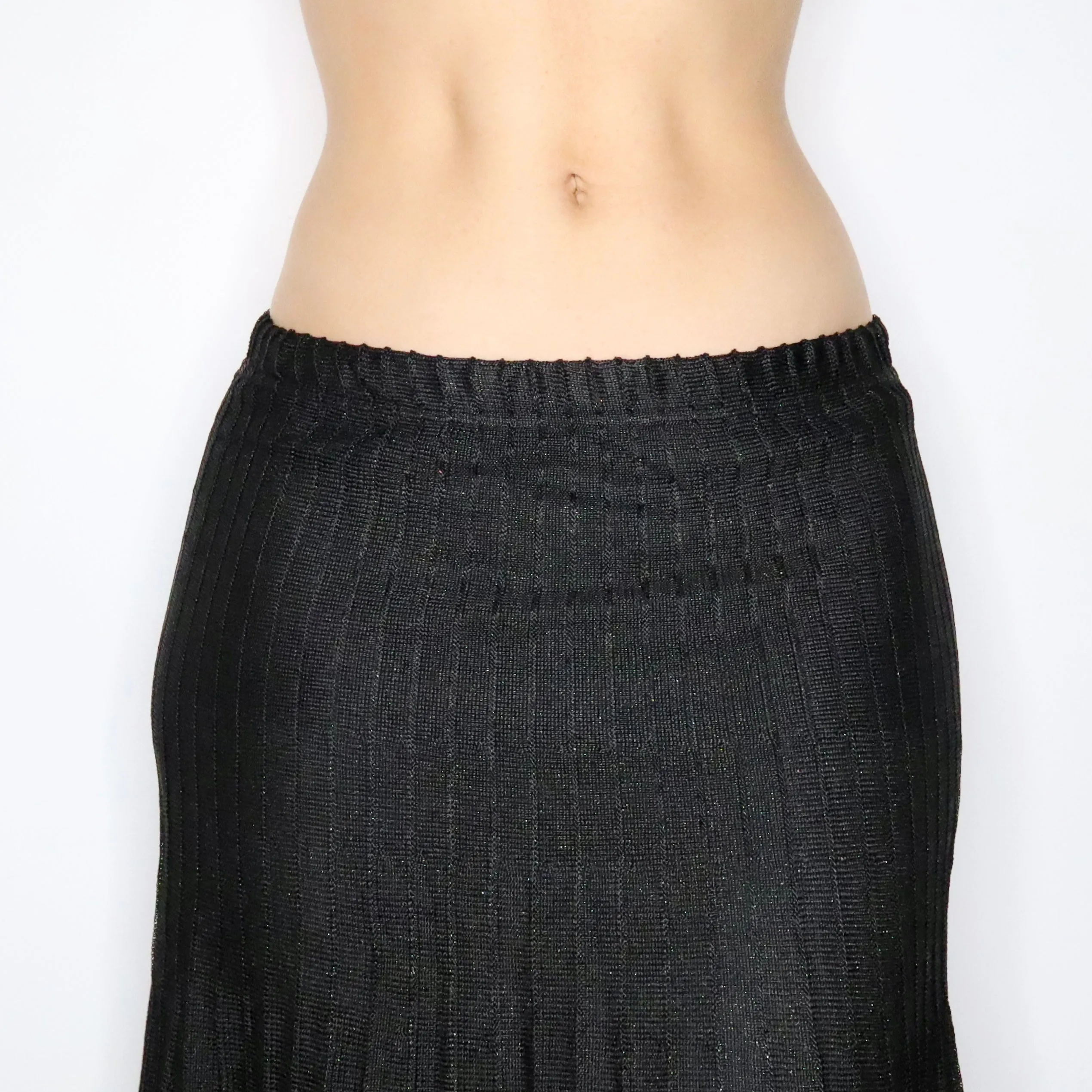 90s ST. JOHN Pleated Knit Skirt (S)
