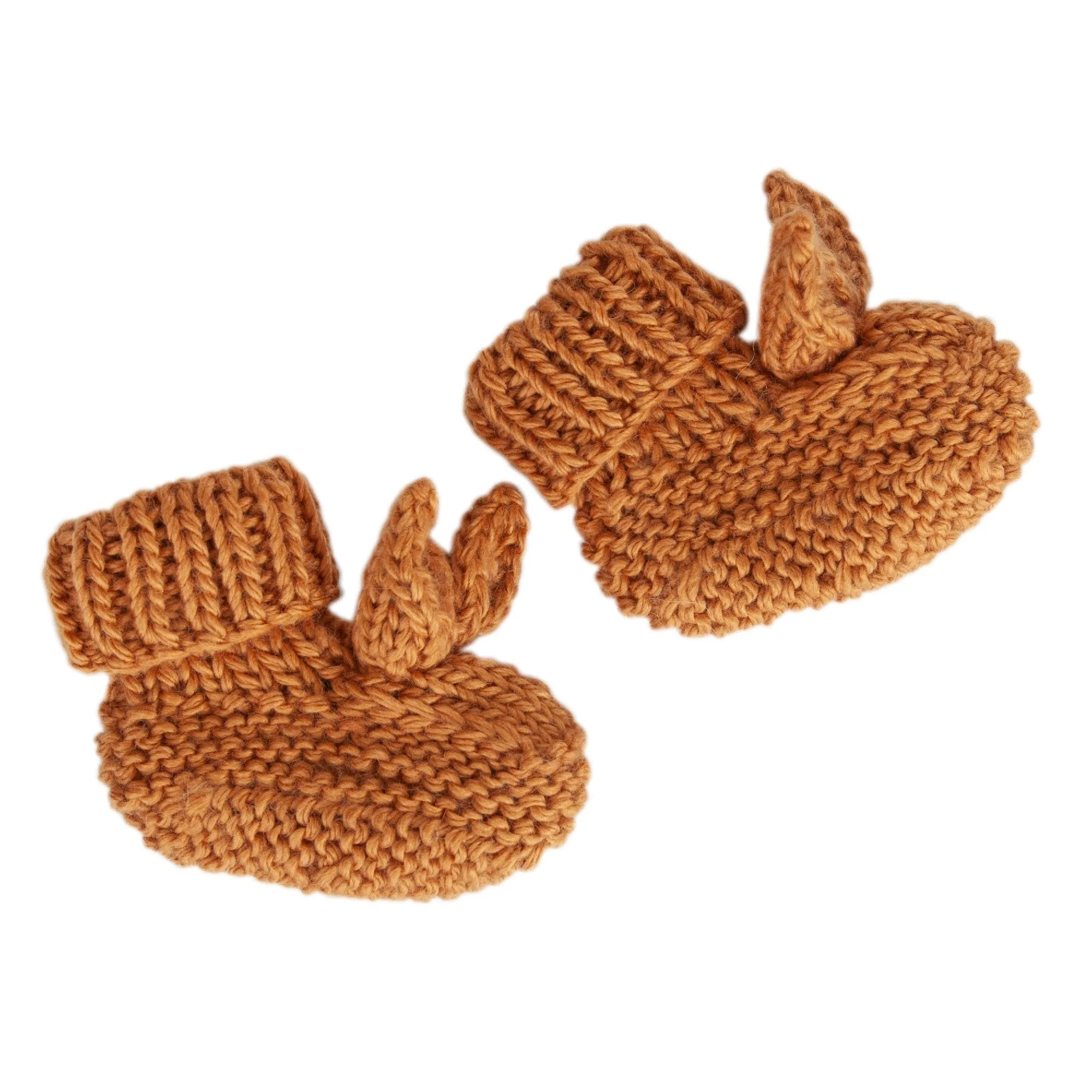 ACORN KIDS - COTTONTAIL BABY BOOTIES: CARAMEL