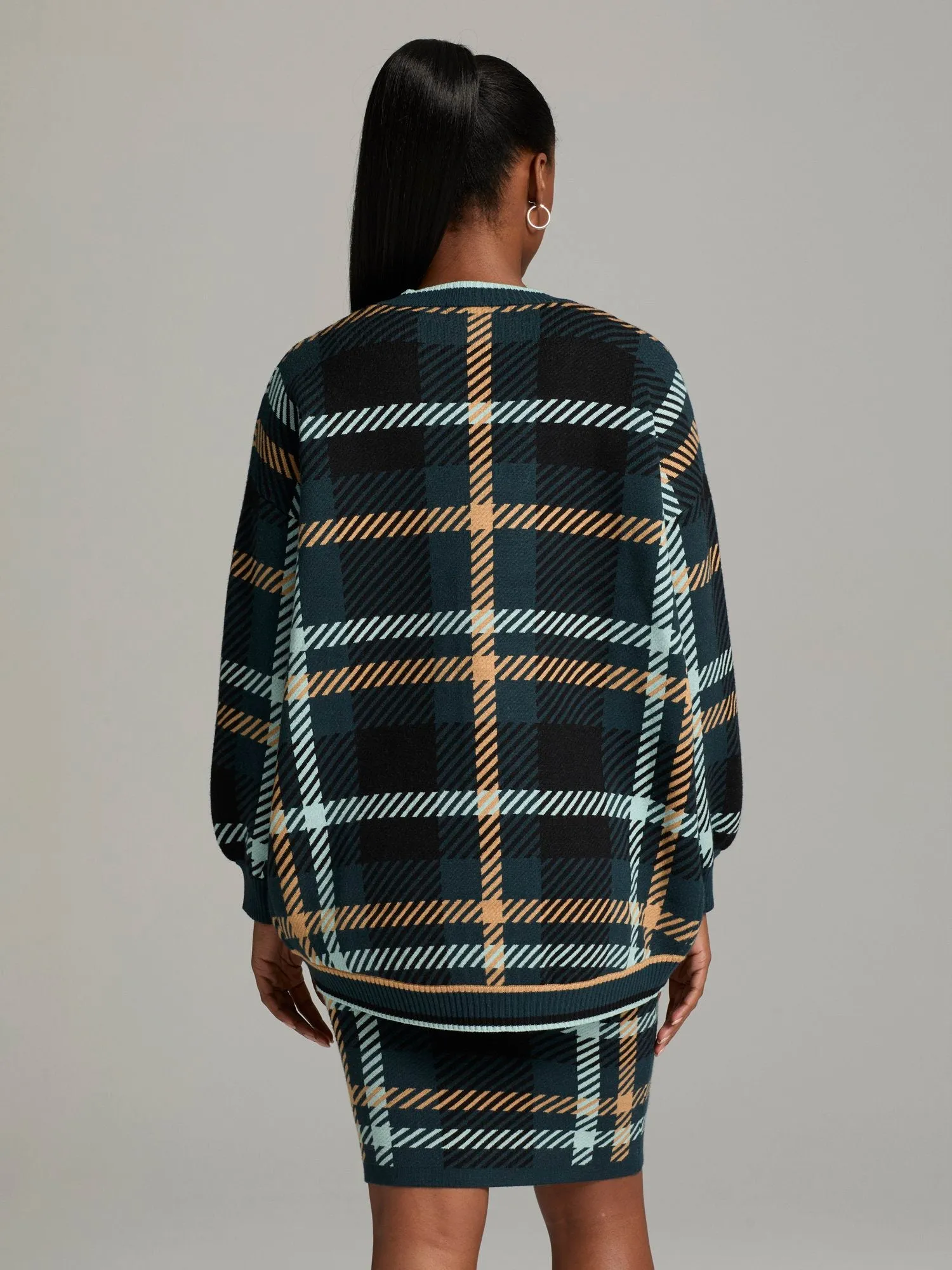 Aerith Plaid Tunic Cardigan