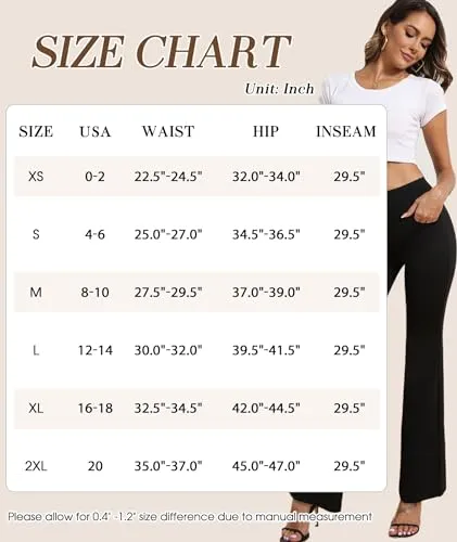 Agenlulu High Waisted Dress Pants for Women Bootcut Elastic Waist Pull On Work Slacks for Women Business Casual (Navy Blue)