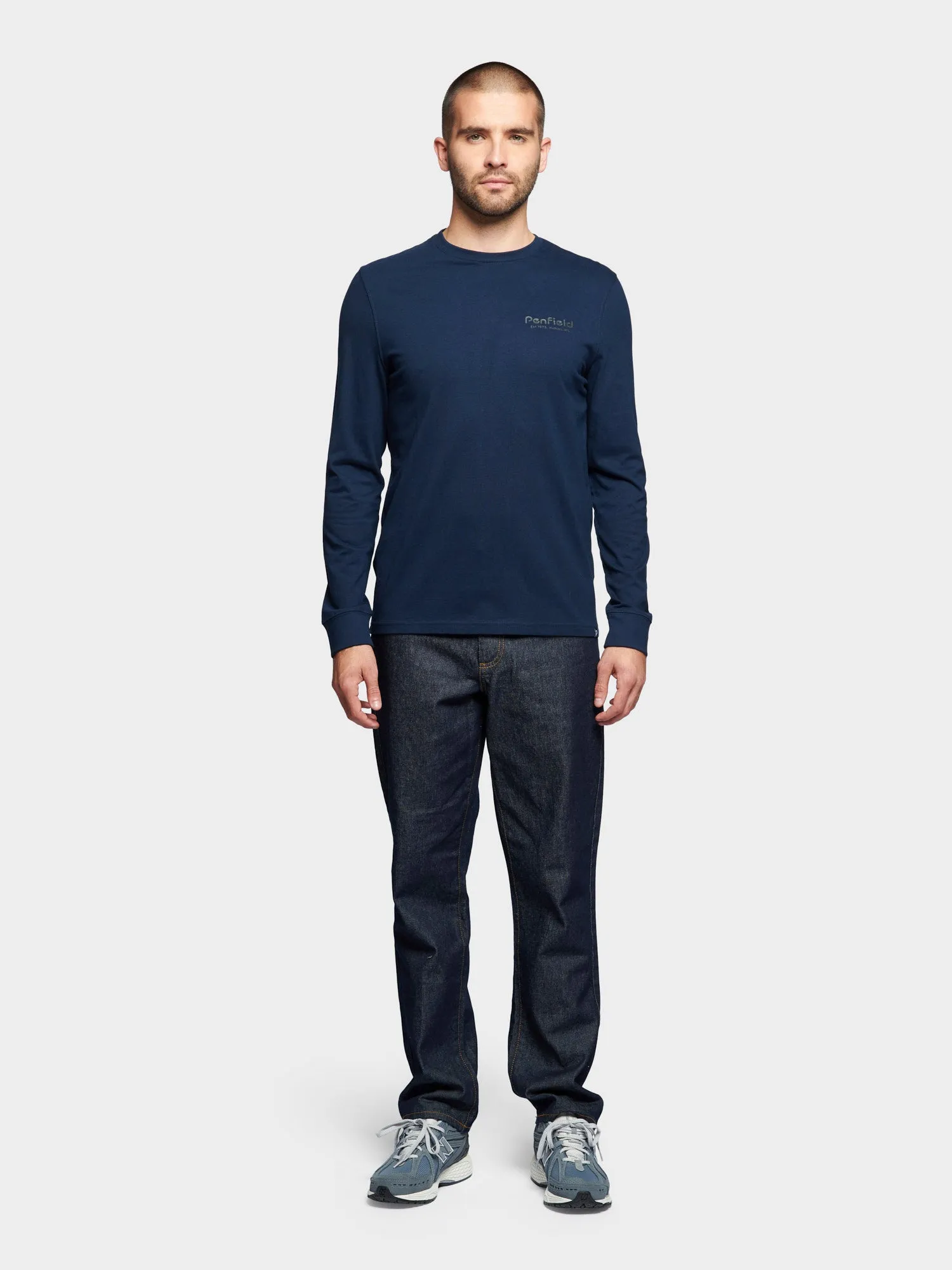 Arc Mountain Long Sleeve T-Shirt in Navy Blue