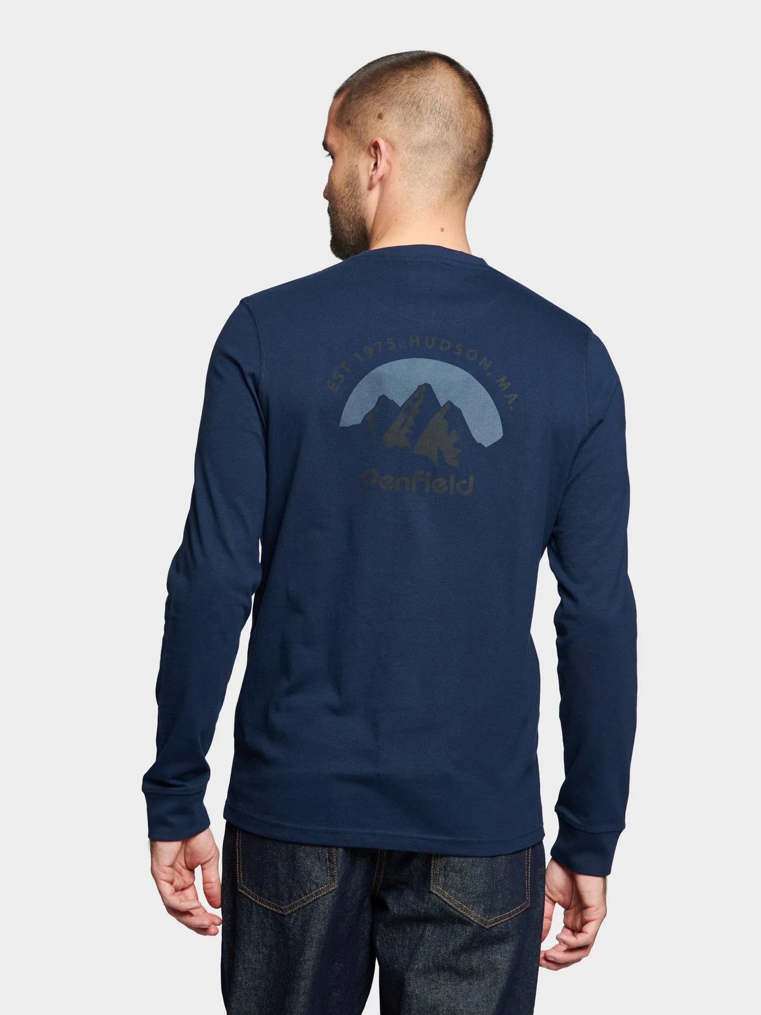 Arc Mountain Long Sleeve T-Shirt in Navy Blue