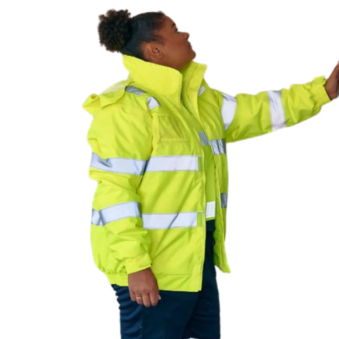 Bisley Men's/Unisex Taped Hi Vis Wet Weather Bomber Jacket BJ6770T*