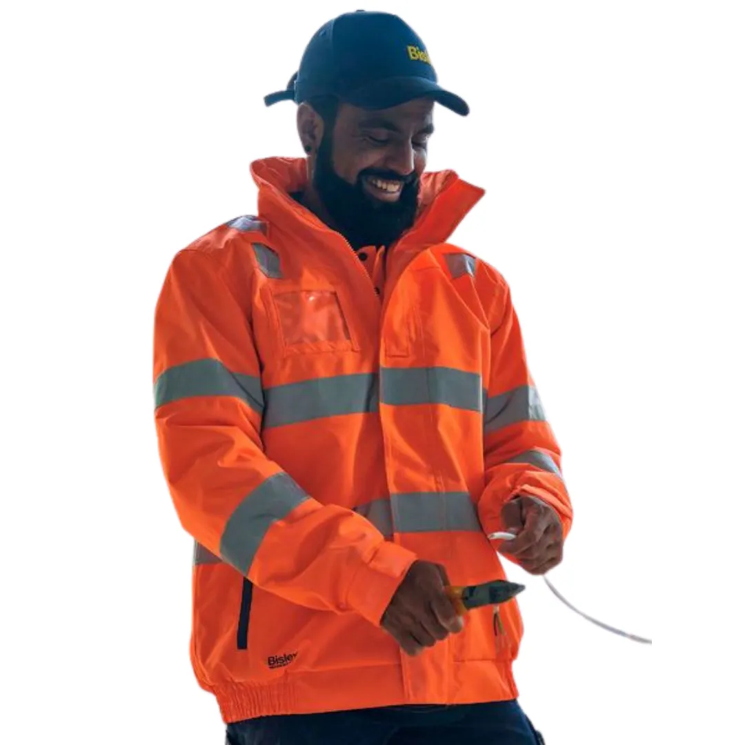 Bisley Men's/Unisex Taped Hi Vis Wet Weather Bomber Jacket BJ6770T*