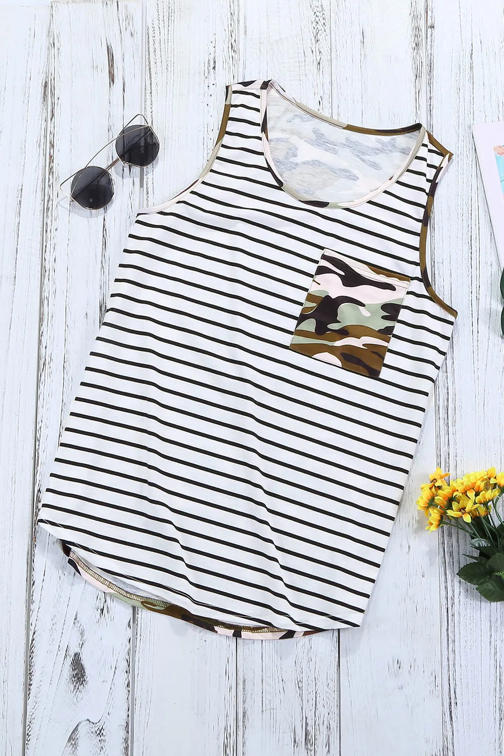 Camo & Stripe Tank Top