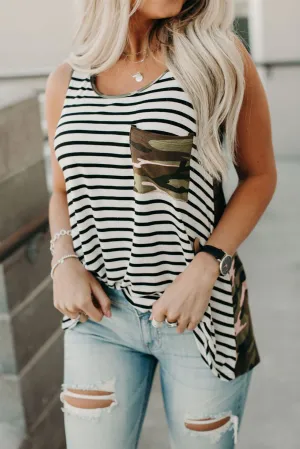 Camo & Stripe Tank Top
