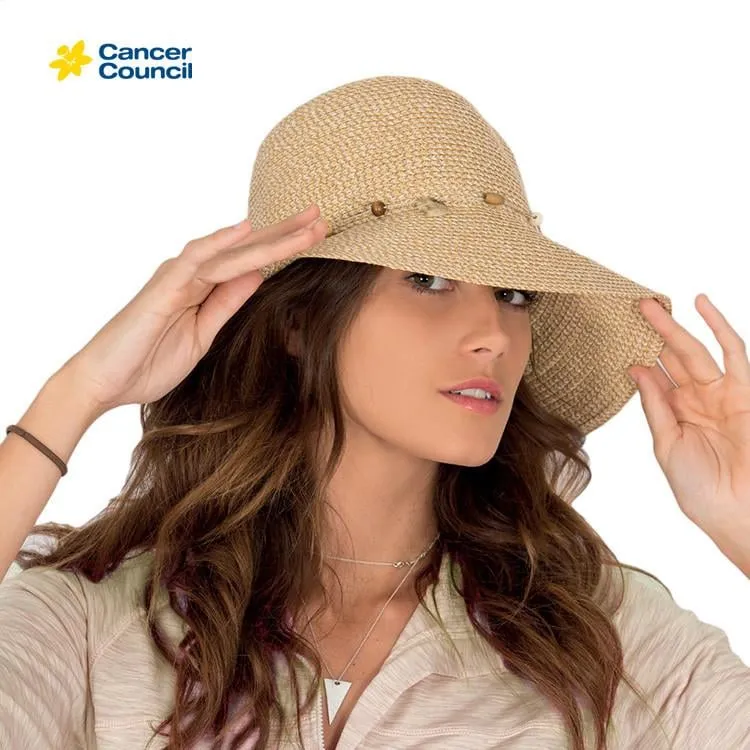 Cancer Council Ladies Bohemian Bucket Hat - Natural Fleck