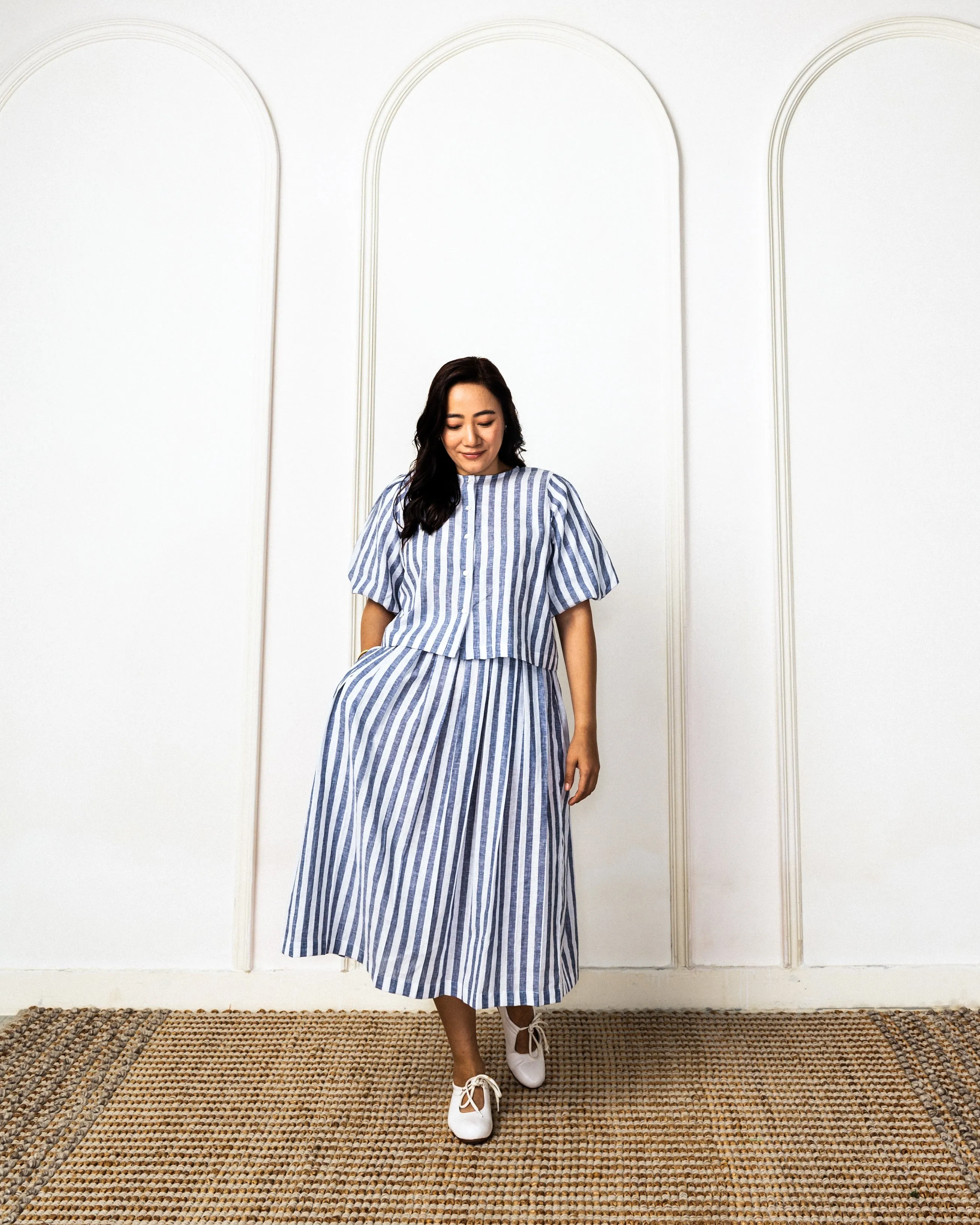 Chiyo Lapis Linen Skirt
