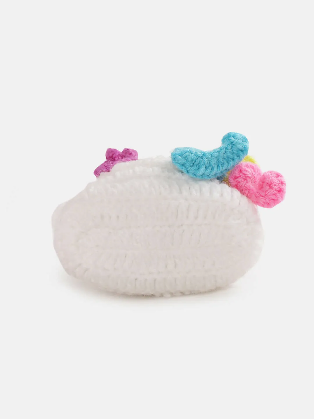 Chutput Kids Woollen Hand Knitted Flower Detailed Booties - White