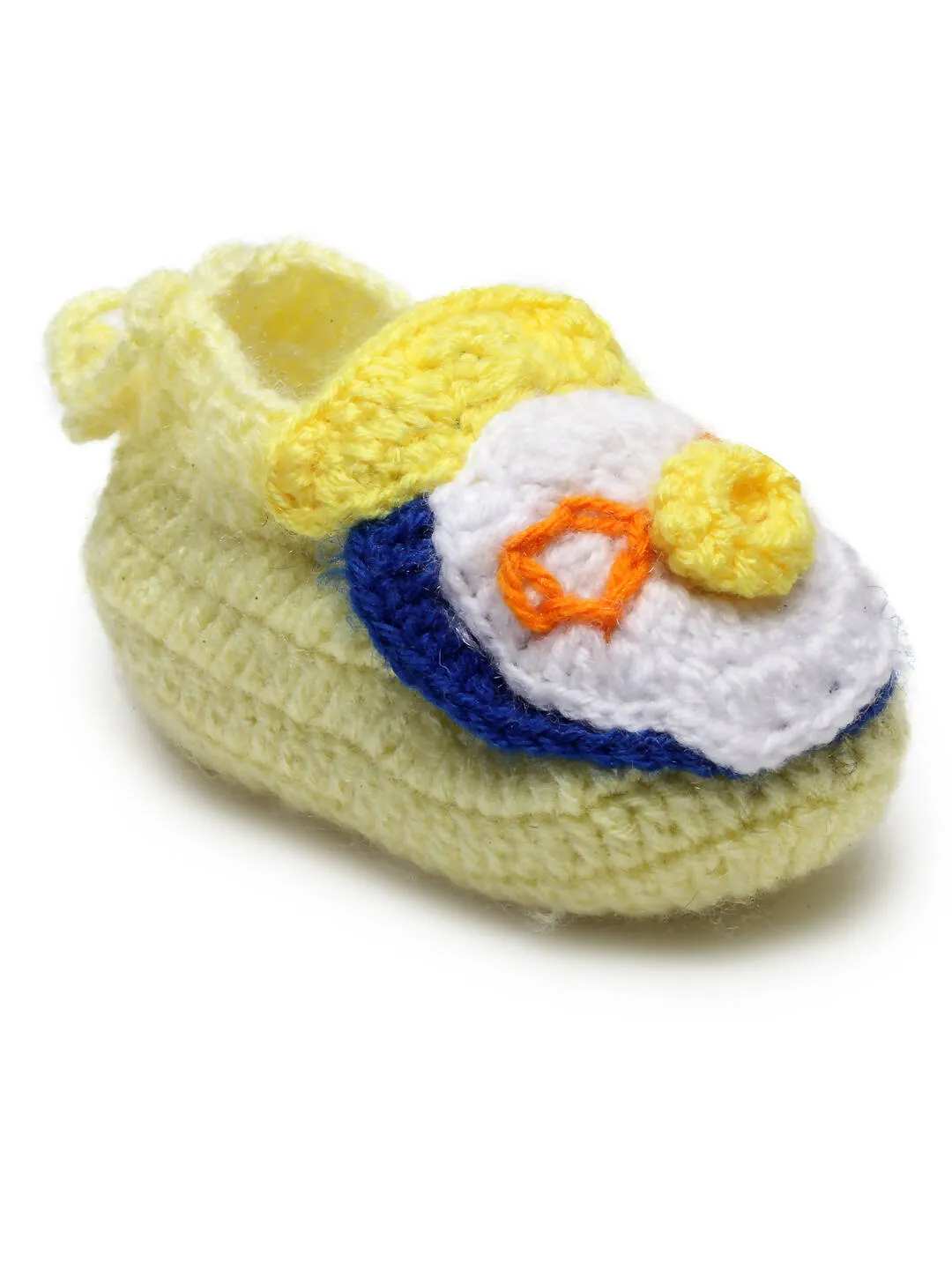 Chutput Kids Woollen Hand Knitted Self Desgin Booties - Yellow