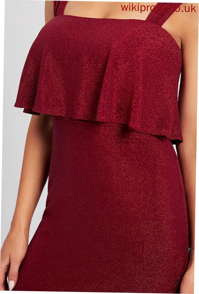 Cocktail Dresses Dress Cocktail Thalia Sheath/Column Ruffle With Square Neckline Knee-Length Polyester
