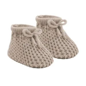 Coffee Knit Bow Booties