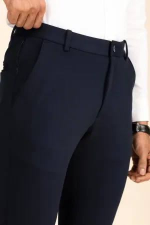Dark Blue Zipper Pants - 4 way Jet-Setter