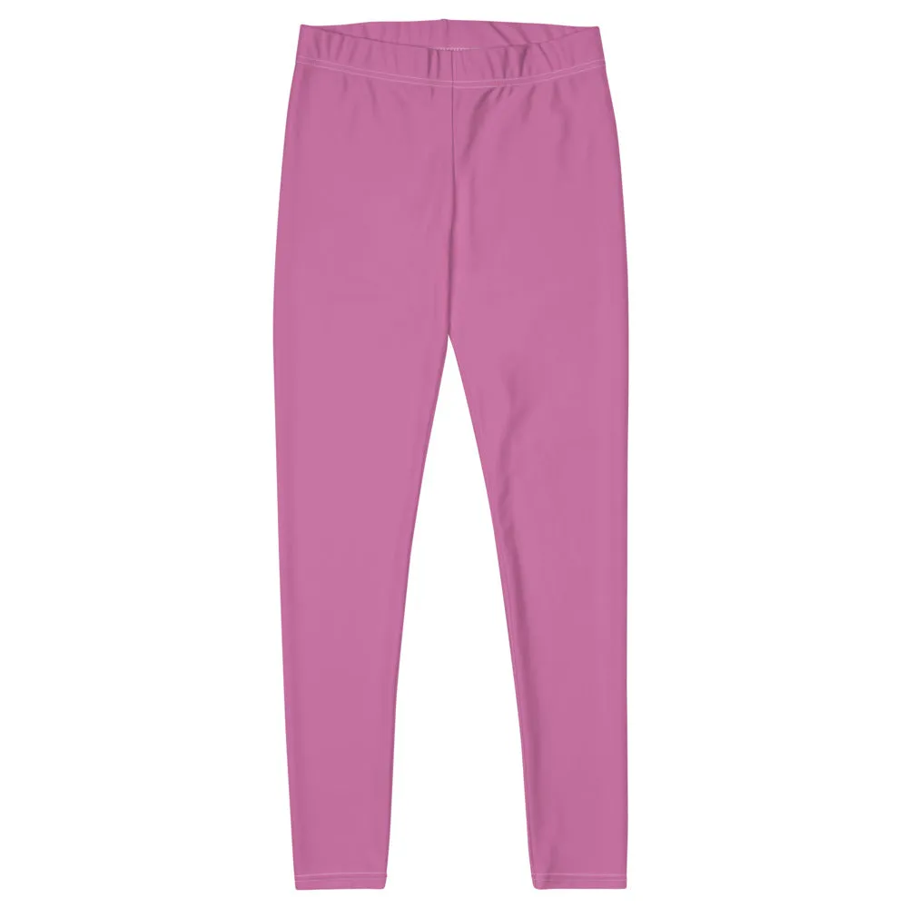 Dark Pink Casual Women's Leggings, Solid Bright Pink Color Designer Tights-Made in USA/EU/MX