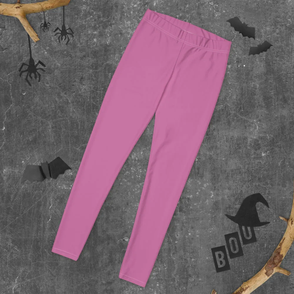 Dark Pink Casual Women's Leggings, Solid Bright Pink Color Designer Tights-Made in USA/EU/MX