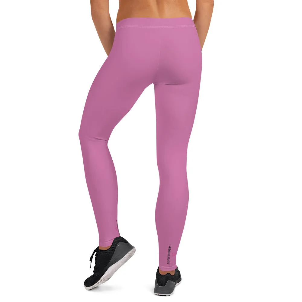 Dark Pink Casual Women's Leggings, Solid Bright Pink Color Designer Tights-Made in USA/EU/MX
