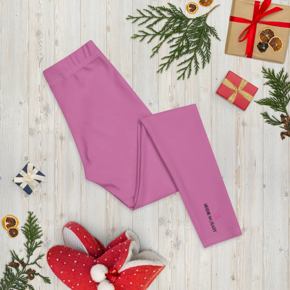 Dark Pink Casual Women's Leggings, Solid Bright Pink Color Designer Tights-Made in USA/EU/MX