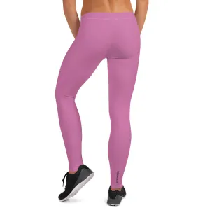 Dark Pink Casual Women's Leggings, Solid Bright Pink Color Designer Tights-Made in USA/EU/MX