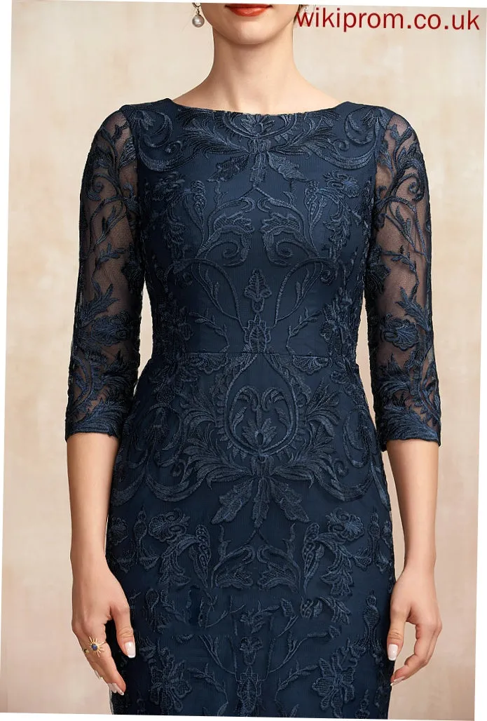 Deanna Knee-Length Cocktail Dress Lace Sheath/Column Chiffon Cocktail Dresses Neck Scoop