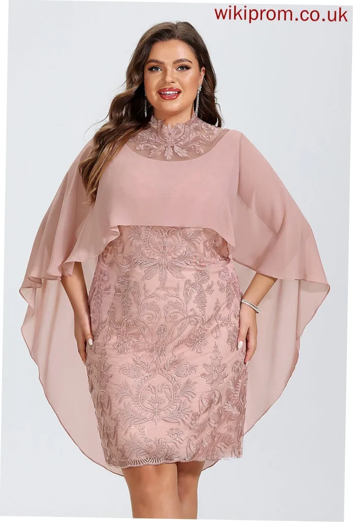 Dress Chiffon Knee-Length Lace Maritza Neck Cocktail Dresses Cocktail High Sheath/Column
