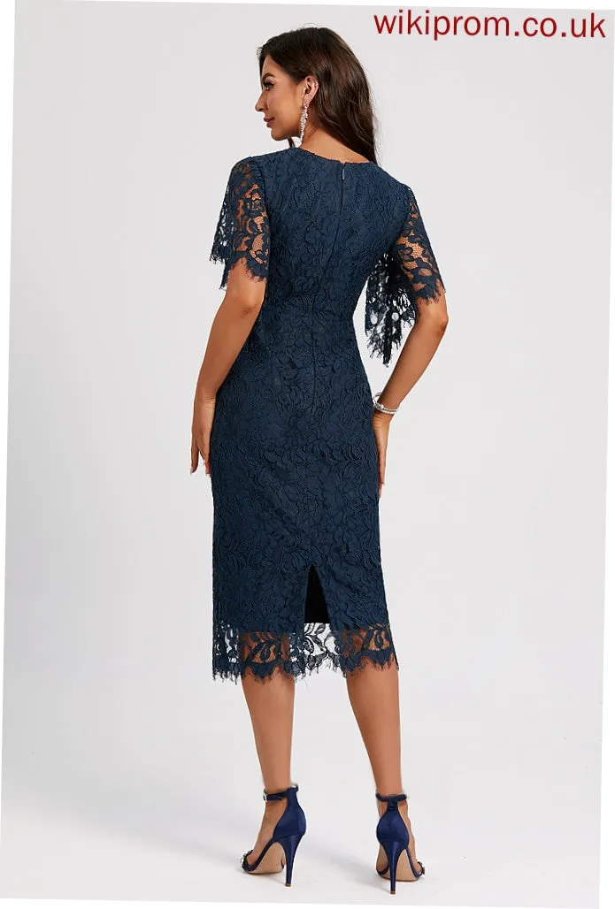 Dress Cocktail Dresses Neck Scoop Knee-Length Cocktail Lace Sheath/Column Destiny