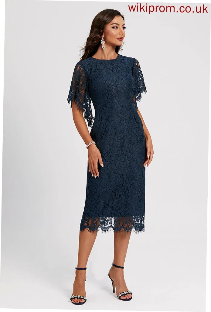Dress Cocktail Dresses Neck Scoop Knee-Length Cocktail Lace Sheath/Column Destiny