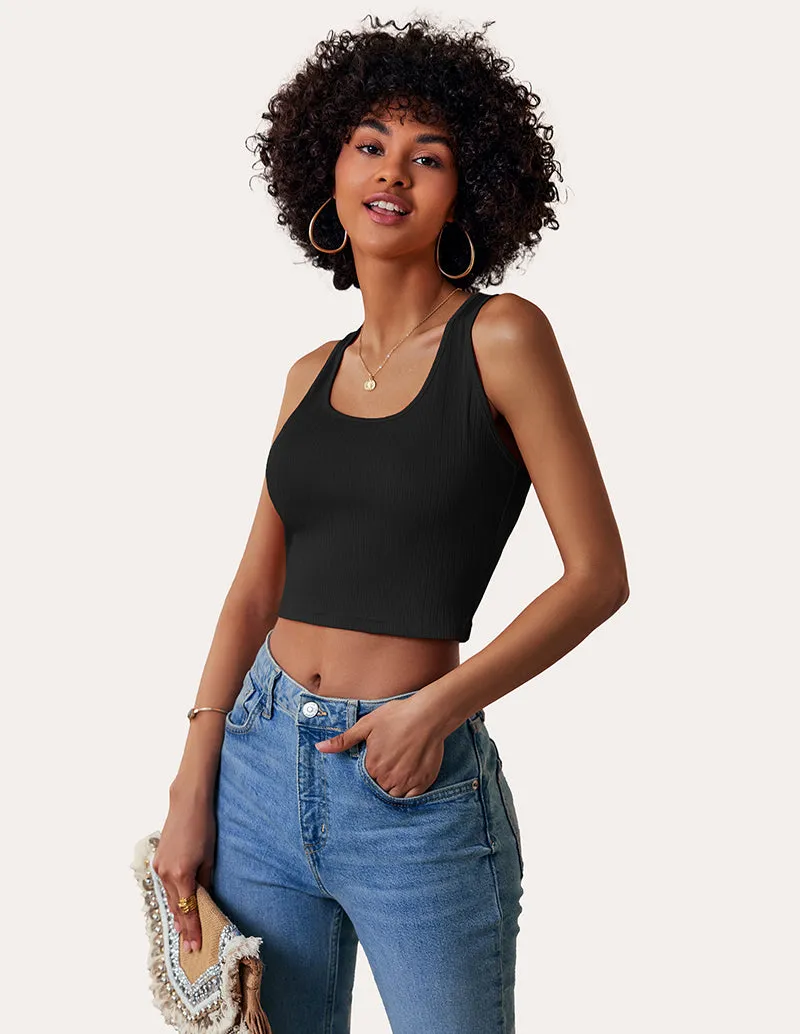 Ekouaer Casual Basic Ribbed Tank Top (US Only)