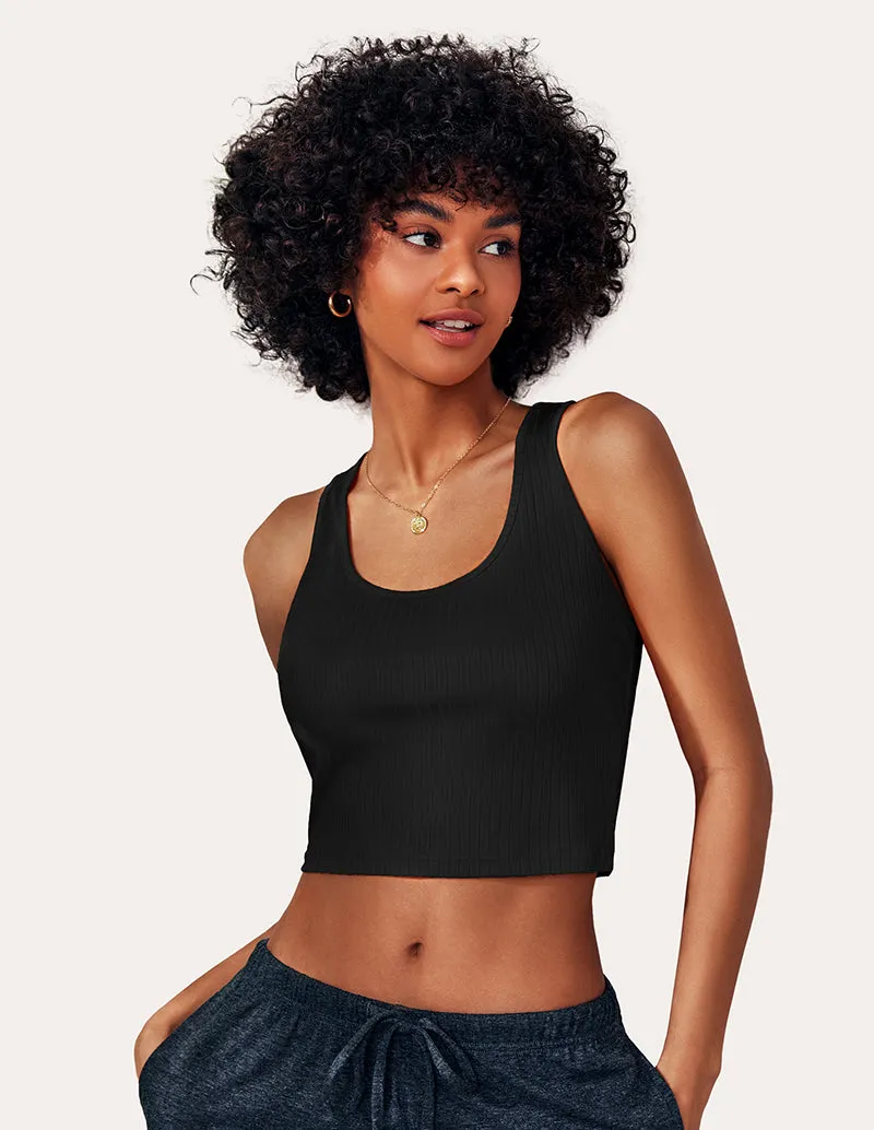 Ekouaer Casual Basic Ribbed Tank Top (US Only)