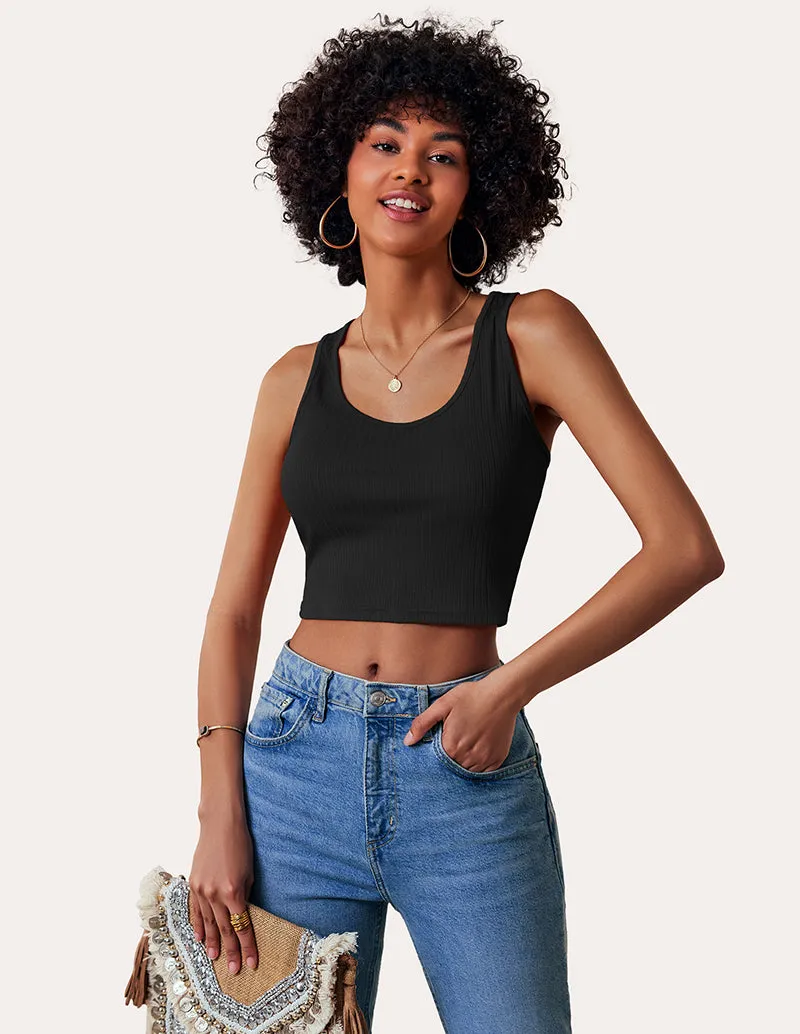 Ekouaer Casual Basic Ribbed Tank Top (US Only)