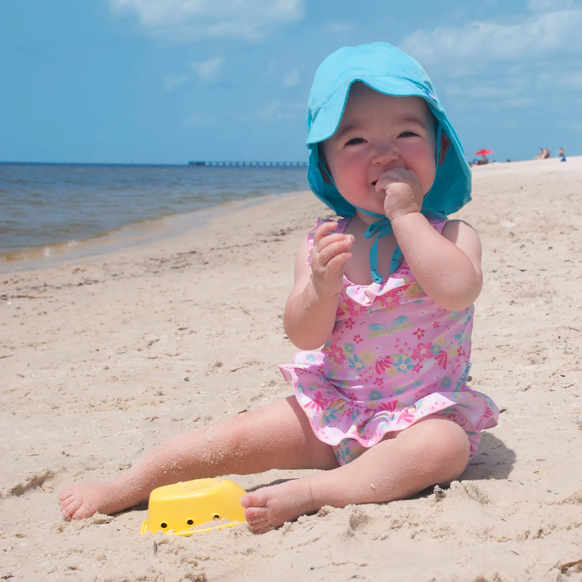 Flap Sun Protection Hat-Aqua