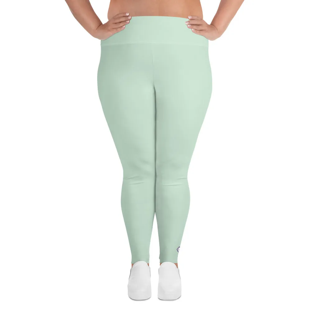 Flattering Fit: Plus Size Solid Color Workout Leggings - Surf Crest