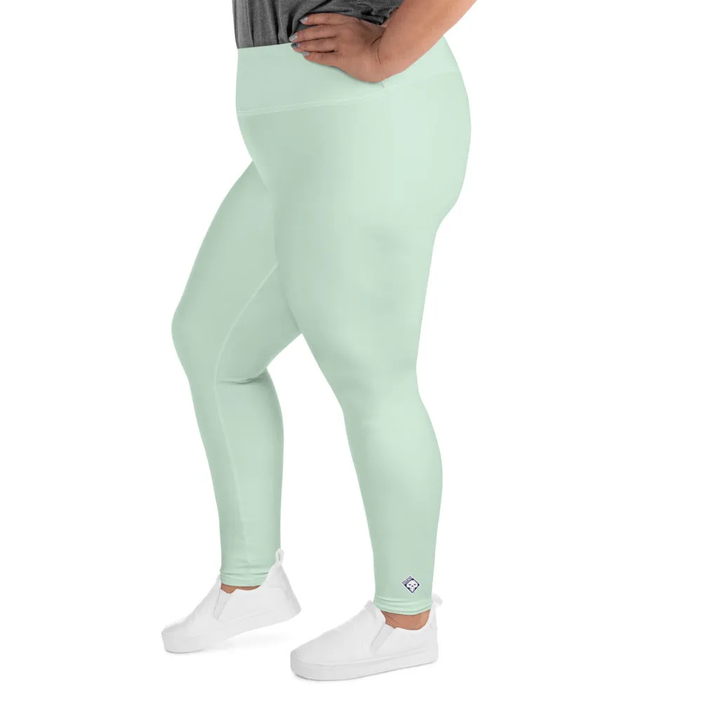 Flattering Fit: Plus Size Solid Color Workout Leggings - Surf Crest