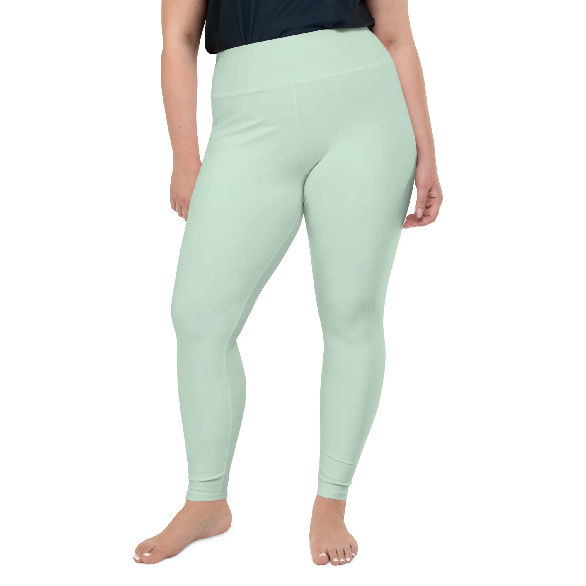 Flattering Fit: Plus Size Solid Color Workout Leggings - Surf Crest