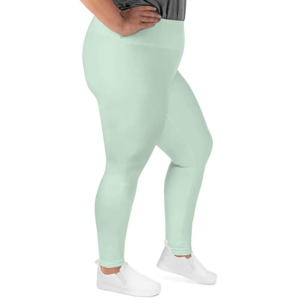 Flattering Fit: Plus Size Solid Color Workout Leggings - Surf Crest