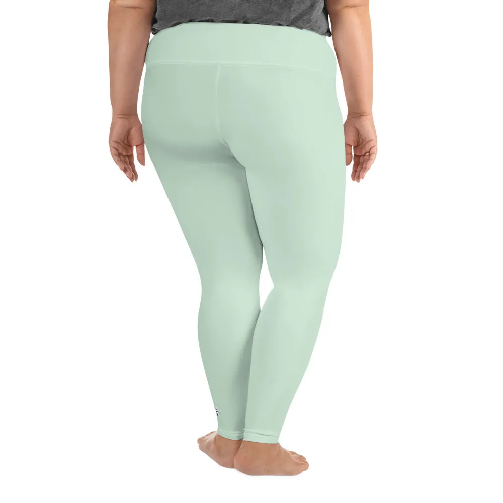 Flattering Fit: Plus Size Solid Color Workout Leggings - Surf Crest