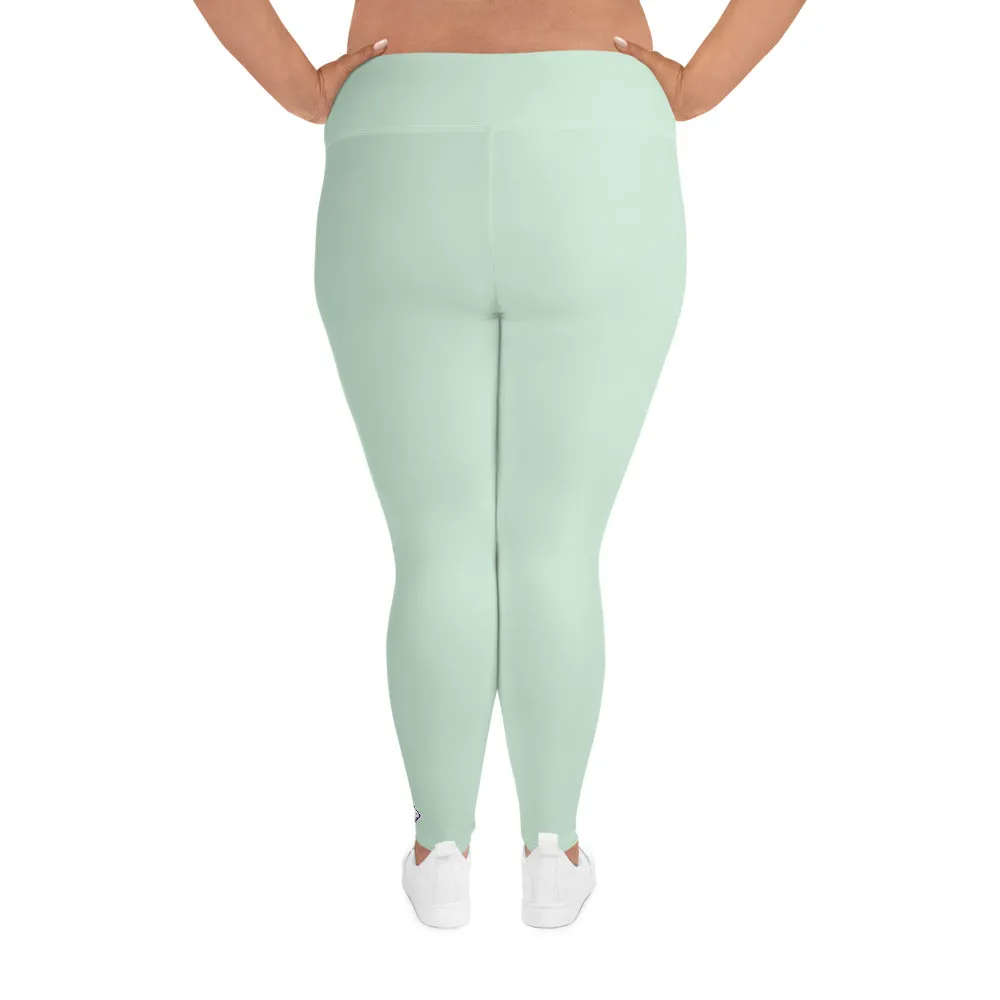 Flattering Fit: Plus Size Solid Color Workout Leggings - Surf Crest