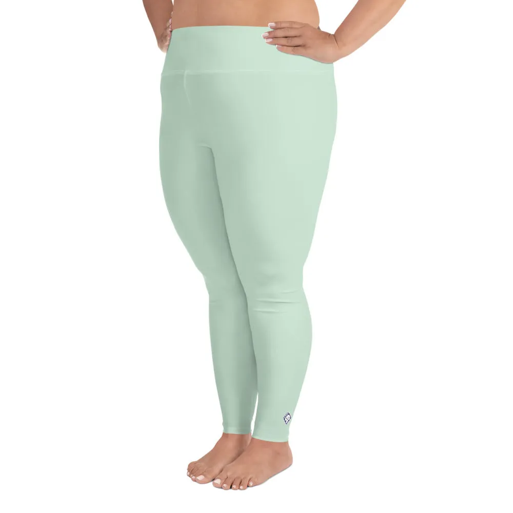 Flattering Fit: Plus Size Solid Color Workout Leggings - Surf Crest