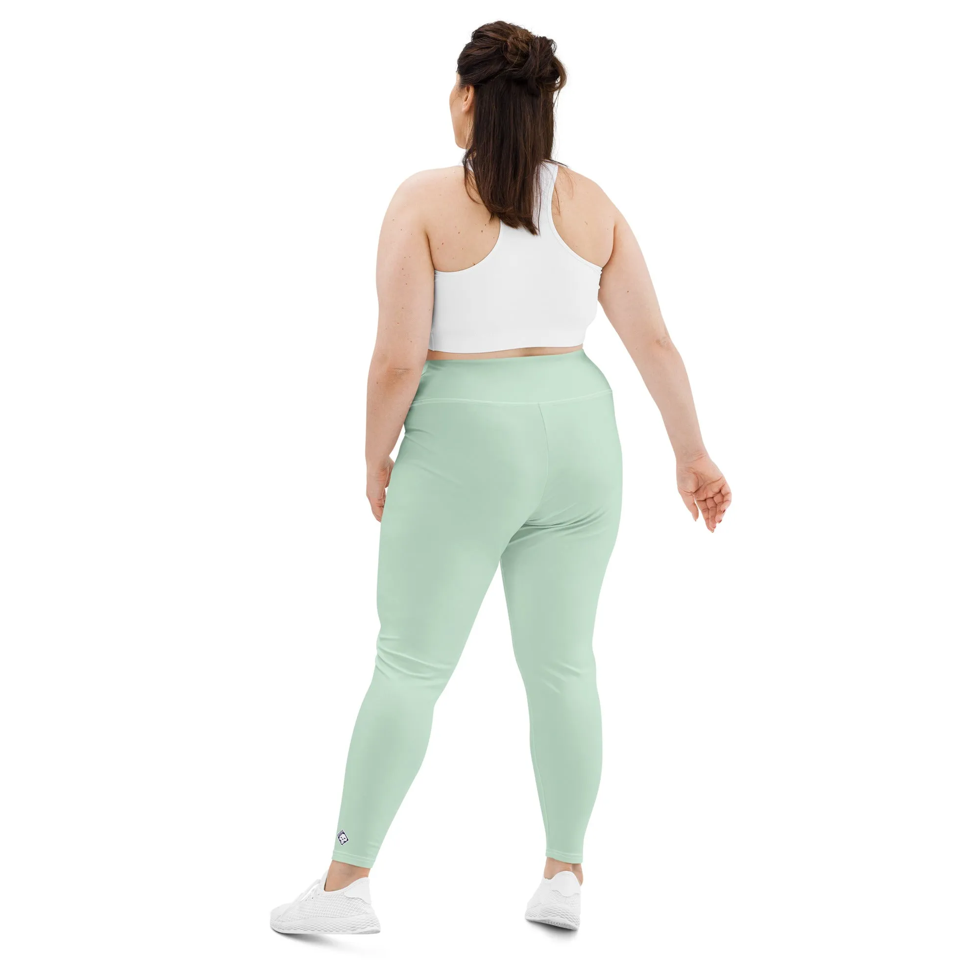 Flattering Fit: Plus Size Solid Color Workout Leggings - Surf Crest