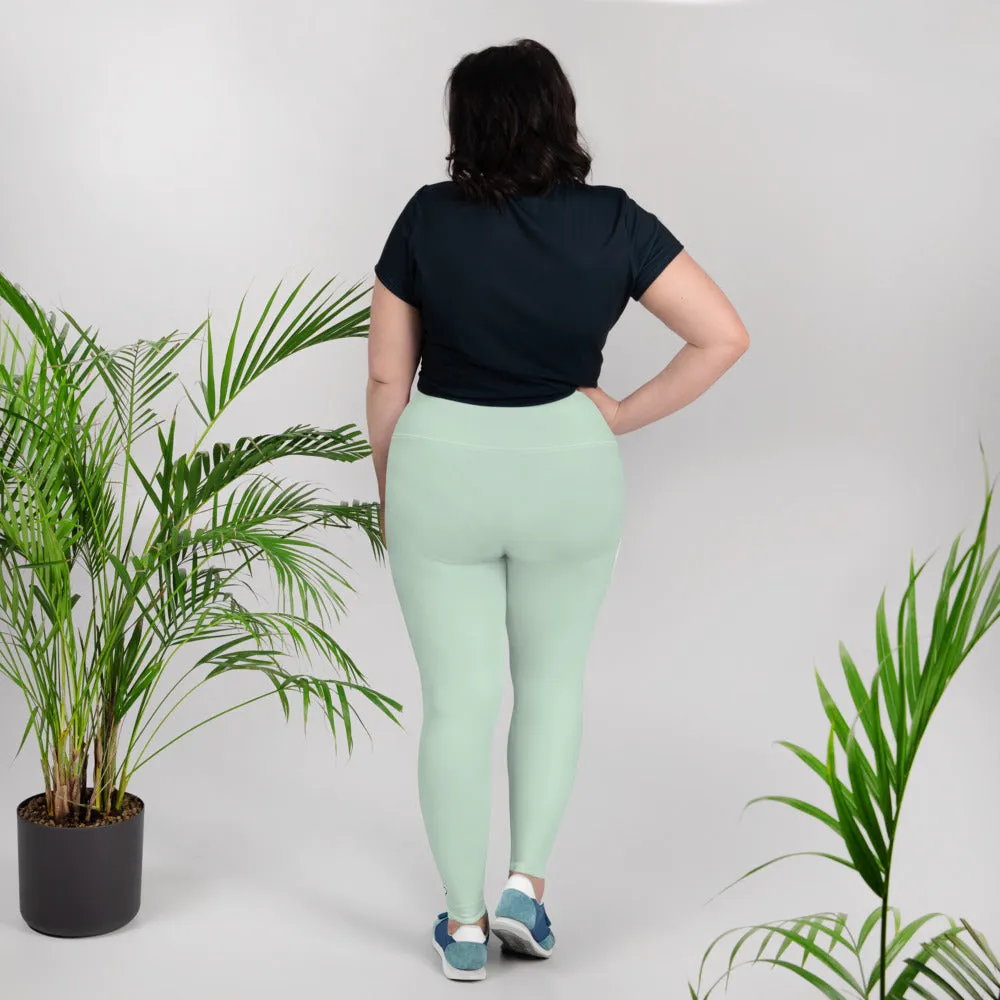 Flattering Fit: Plus Size Solid Color Workout Leggings - Surf Crest