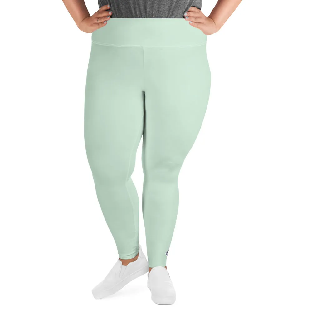Flattering Fit: Plus Size Solid Color Workout Leggings - Surf Crest