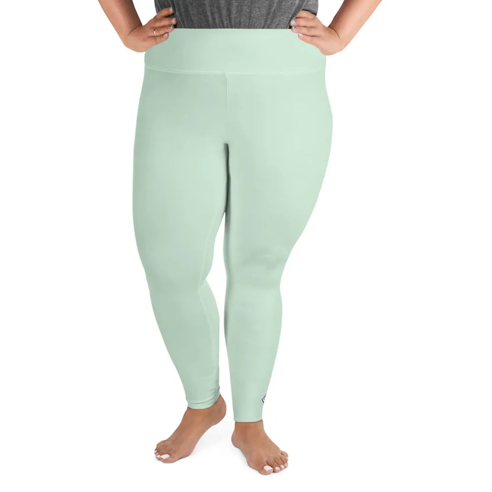 Flattering Fit: Plus Size Solid Color Workout Leggings - Surf Crest