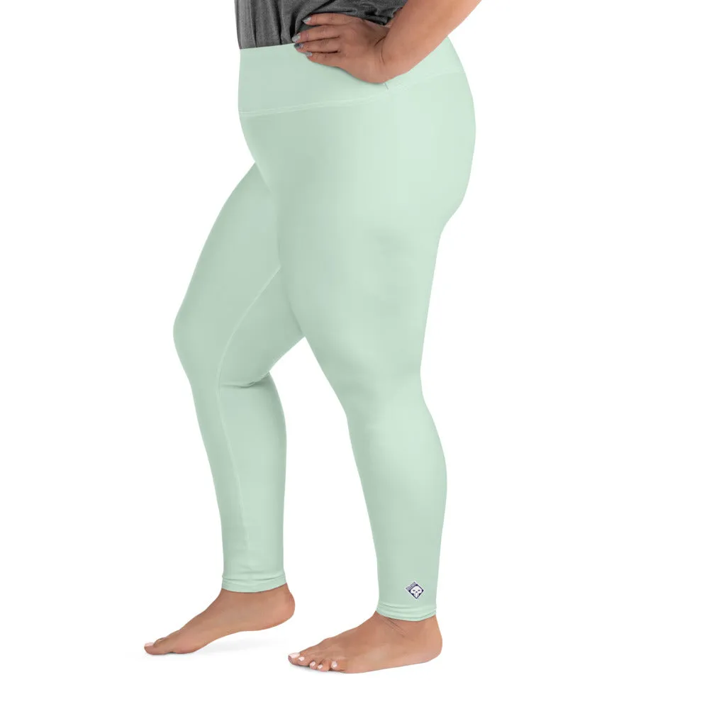 Flattering Fit: Plus Size Solid Color Workout Leggings - Surf Crest