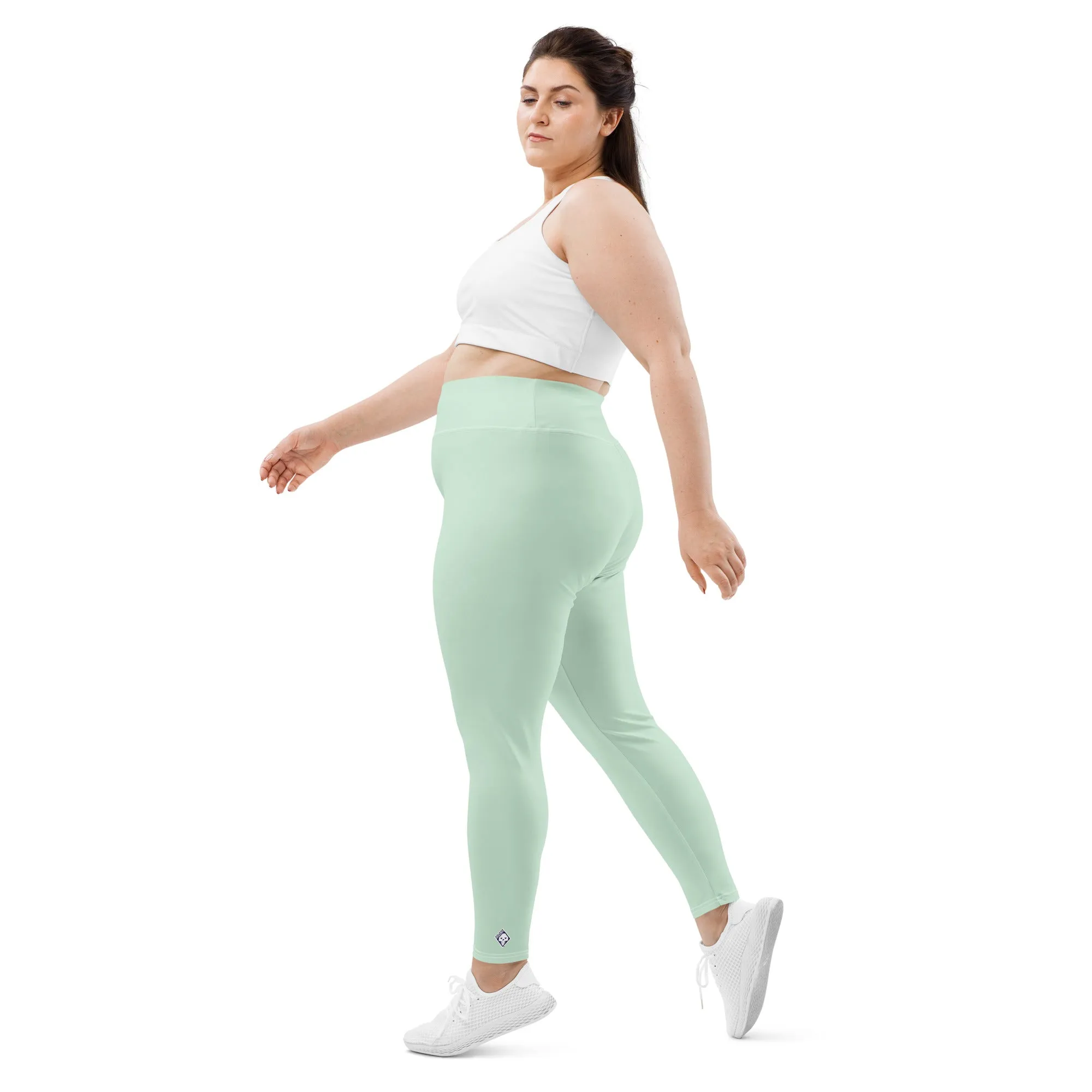 Flattering Fit: Plus Size Solid Color Workout Leggings - Surf Crest
