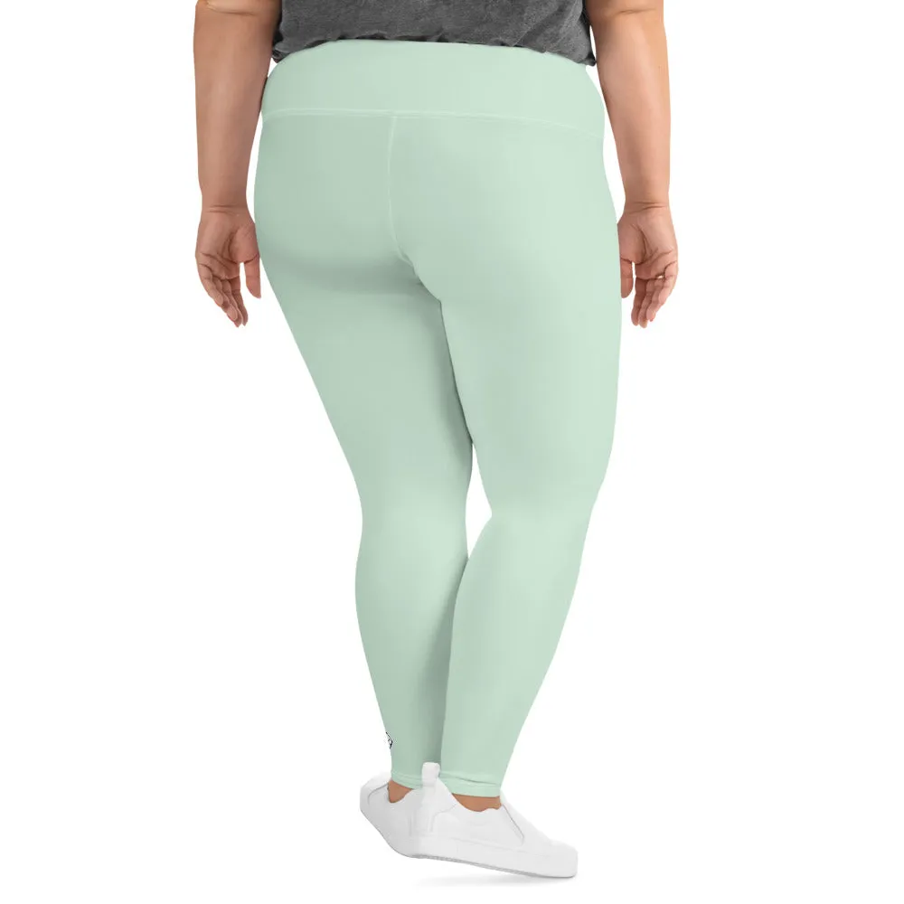 Flattering Fit: Plus Size Solid Color Workout Leggings - Surf Crest