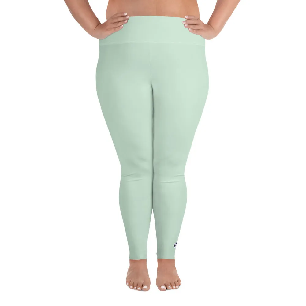 Flattering Fit: Plus Size Solid Color Workout Leggings - Surf Crest